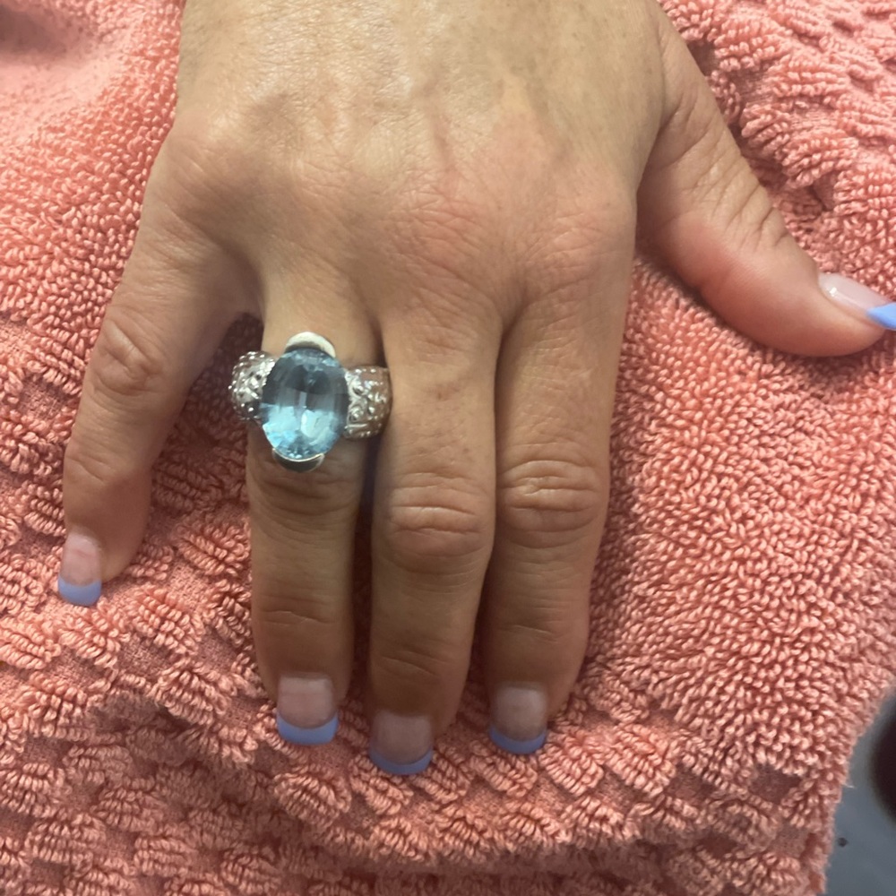 Women Solid .925 Sapphire Ring - image 5